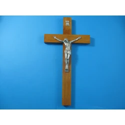 Krzyż drewniany brąz rustykalny na ścianę  40 cm